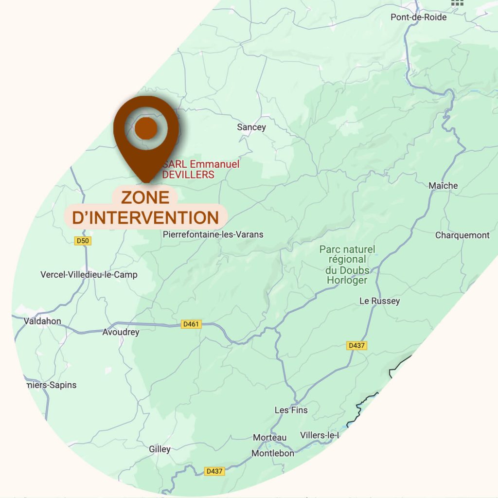 carte-zone-intervention-sarl-emmanuel-devillers-france